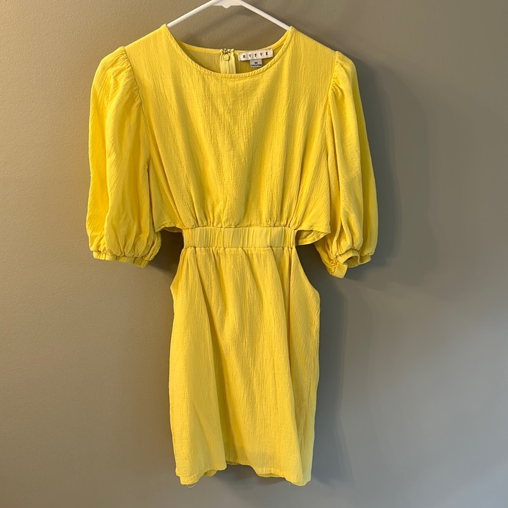 Yellow Cutout Cocktail Dress